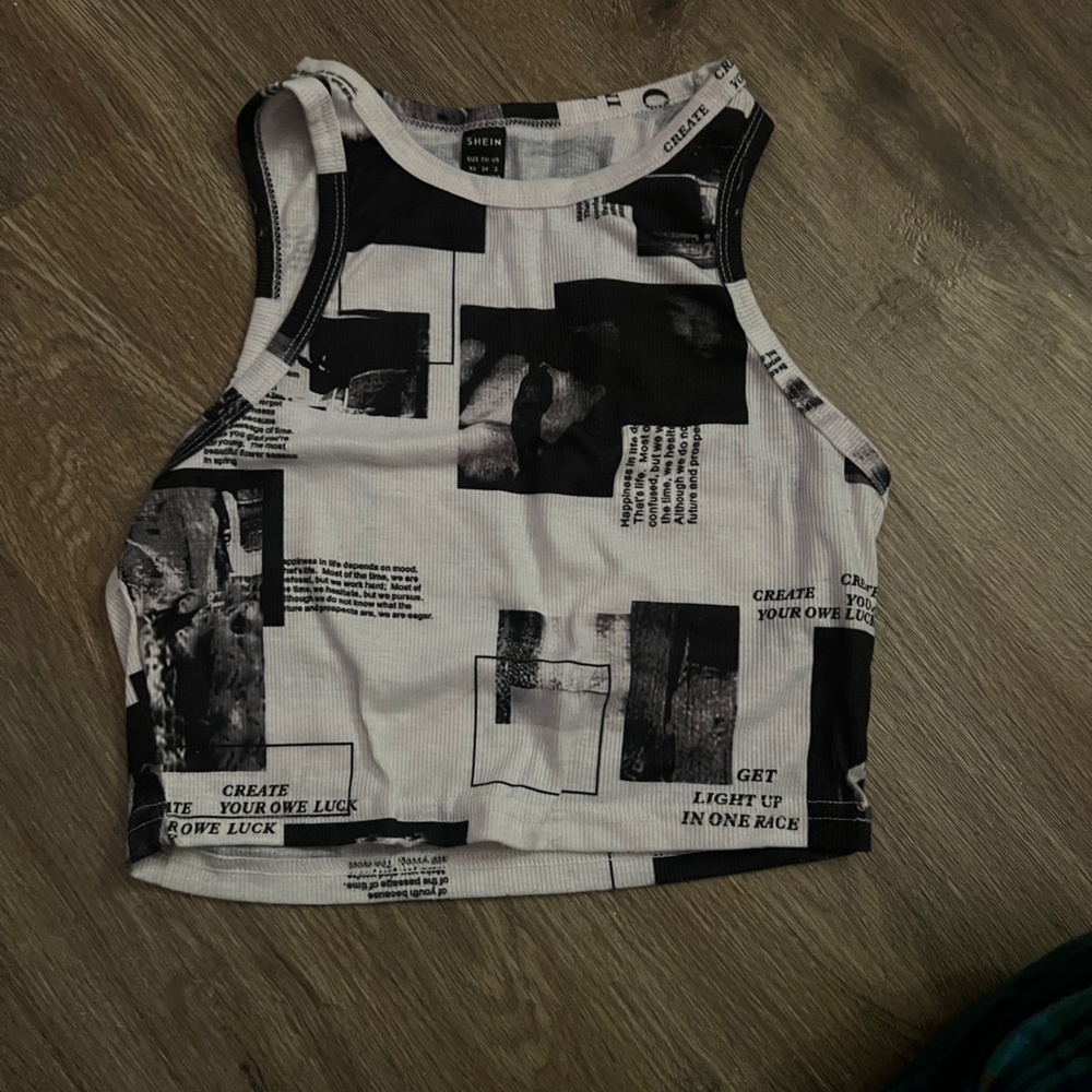 white & black tank